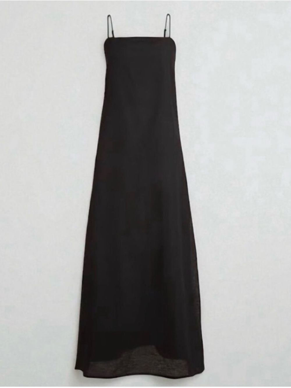 NWT J.Crew linen-cotton, tie/back, midi dress black medium